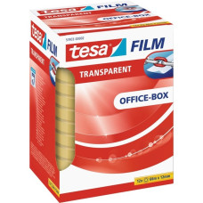 tesa tesafilm transparent, 12 Rollen, 12mm, Office Box, Klebeband(transparent, 66 Meter)