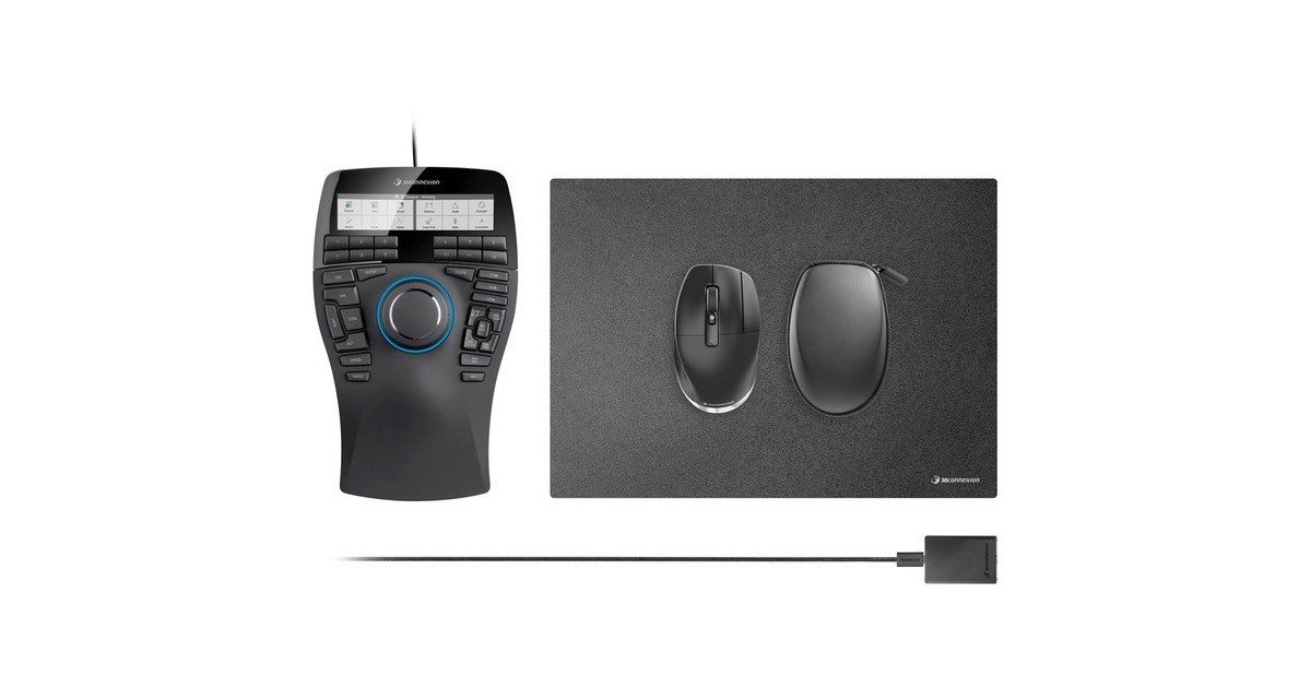 3DConnexion SpaceMouse Enterprise Kit 2, Set(schwarz/silber, SpaceMouse Enterprise, CadMouse Pro Wireless, Mauspad, USB-Hub) 3DConnexion SpaceMouse Enterprise Kit 2, Set(schwarz/silber, SpaceMouse Enterprise, CadMouse Pro Wireless, Mauspad, USB-Hub)