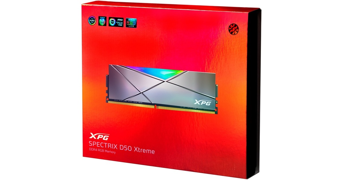 ADATA DIMM 16 GB DDR4-4133 (2x 8 GB) Dual-Kit, Arbeitsspeicher(grau, AX4U41338G19J-DGM50X, XPG SPECTRIX D50, INTEL XMP)