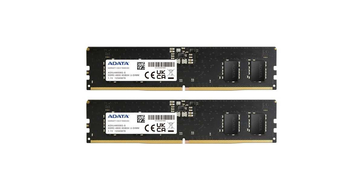 ADATA DIMM 16 GB DDR5-4800 (2x 8 GB) Dual-Kit, Arbeitsspeicher(schwarz, AD5U48008G-DT, Premier)