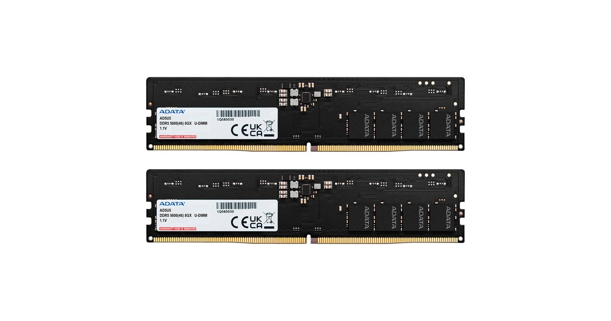 ADATA DIMM 16 GB DDR5-5600 (2x 8 GB) Dual-Kit, Arbeitsspeicher(schwarz, AD5U56008G-DT, Premier Tray)