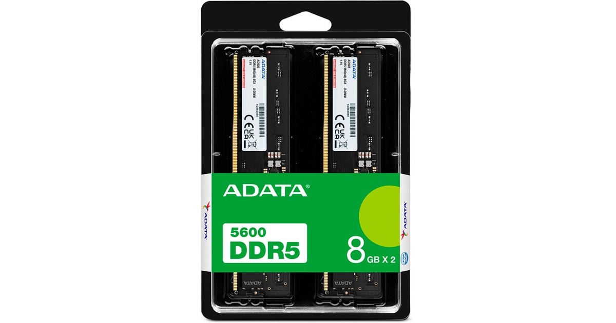 ADATA DIMM 16 GB DDR5-5600 (2x 8 GB) Dual-Kit, Arbeitsspeicher(schwarz, AD5U56008G-DT, Premier Tray)