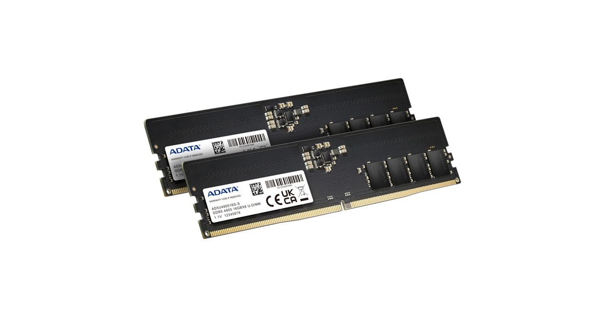 ADATA DIMM 32 GB DDR5-4800 (2x 16 GB) Dual-Kit, Arbeitsspeicher(schwarz, AD5U480016G-DT, Premier)