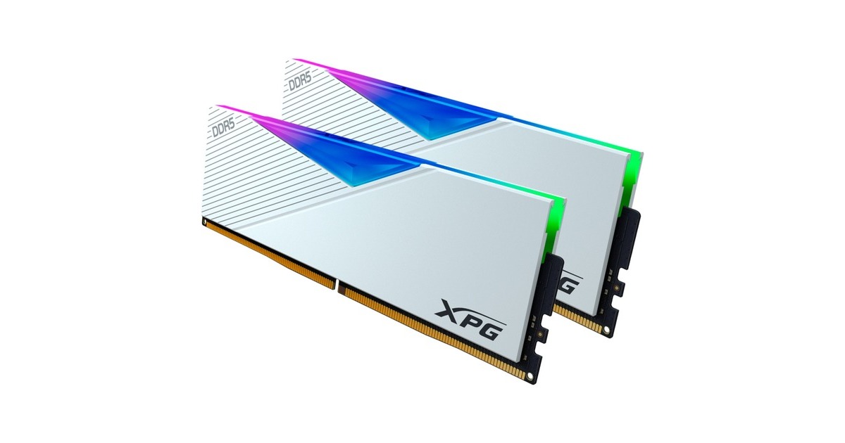 ADATA DIMM 32 GB DDR5-5200 (2x 16 GB) Dual-Kit, Arbeitsspeicher(weiß, AX5U5200C3816G-DCLARWH, XPG LANCER RGB, INTEL XMP)