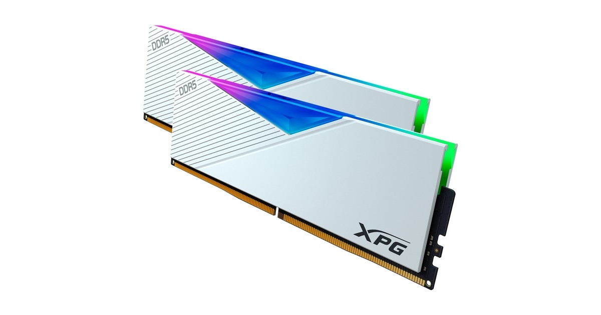 ADATA DIMM 32 GB DDR5-6000 (2x 16 GB) Dual-Kit, Arbeitsspeicher(weiß, AX5U6000C3016G-DCLARWH, Lancer RGB, INTEL XMP)