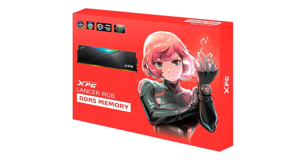 ADATA DIMM 32 GB DDR5-6800 (2x 16 GB) Dual-Kit, Arbeitsspeicher(schwarz, AX5U6800C3416G-DCLARBK, XPG Lancer RGB, INTEL XMP, AMD EXPO)