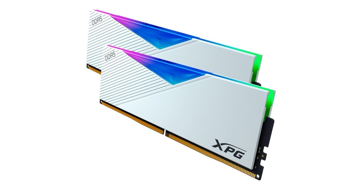 ADATA DIMM 32 GB DDR5-7200 (2x 16 GB) Dual-Kit, Arbeitsspeicher(weiß, AX5U7200C3416G-DCLARWH, Lancer RGB, INTEL XMP)