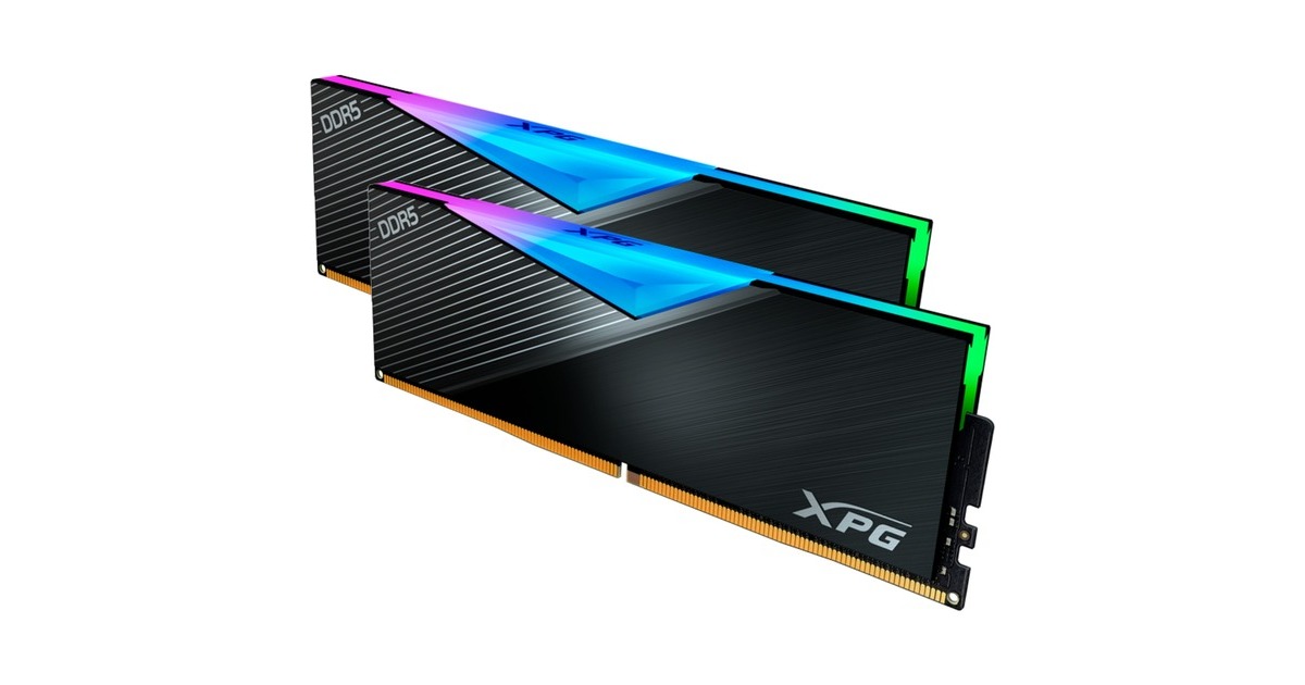 ADATA DIMM 32 GB DDR5-7200 (2x 16 GB) Dual-Kit, Arbeitsspeicher(schwarz, AX5U7200C3416G-DCLARBK, Lancer RGB, INTEL XMP)
