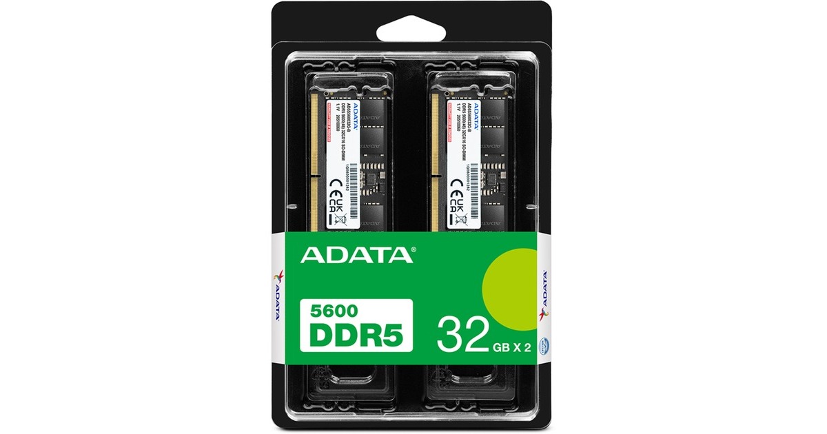 ADATA DIMM 64 GB DDR5-5600 (2x 32 GB) Dual-Kit, Arbeitsspeicher(schwarz, AD5U560032G-DT, Premier Tray, AMD EXPO)