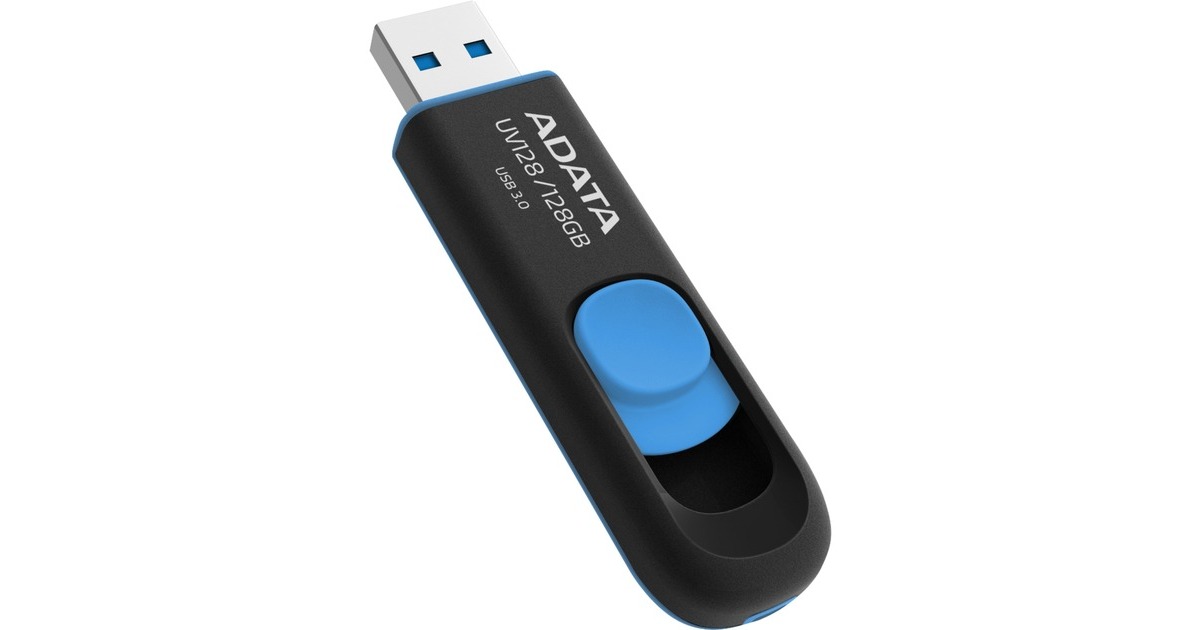 ADATA Dash Drive UV128 64 GB, USB-Stick(schwarz/blau, USB-A 3.2 Gen 1)