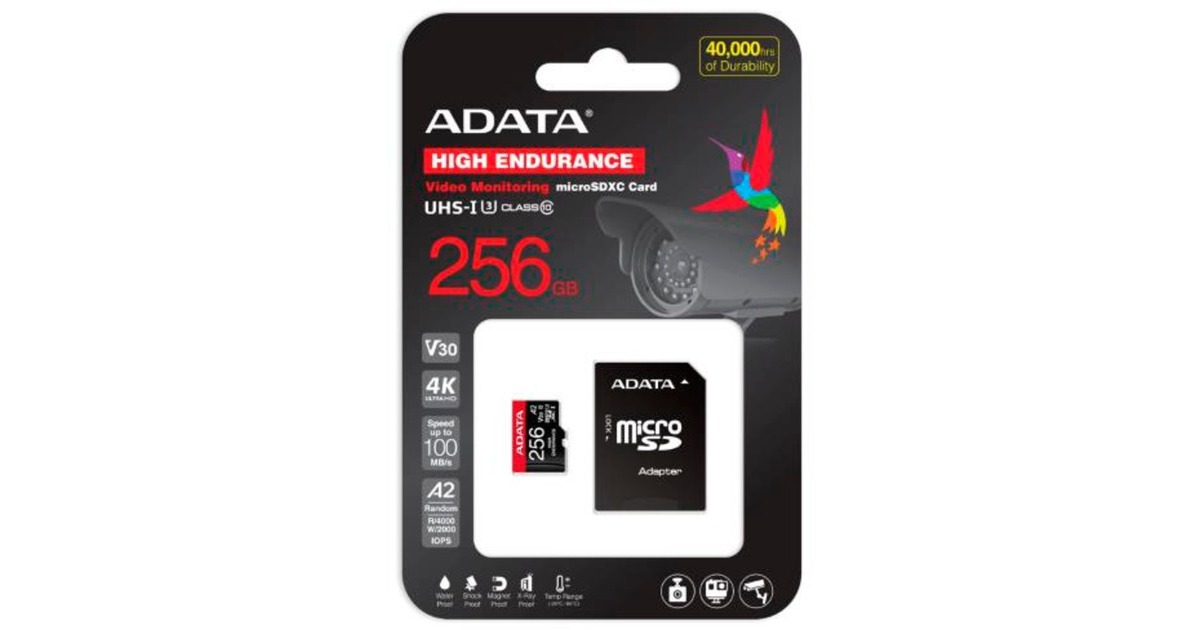 ADATA High Endurance 256 GB microSDXC, Speicherkarte(UHS-I U3, Class 10, V30, A2)