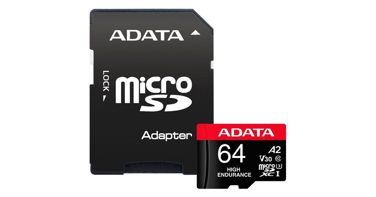 ADATA High Endurance 64 GB, Speicherkarte(UHS-I U3, Class 10, V30, A2)