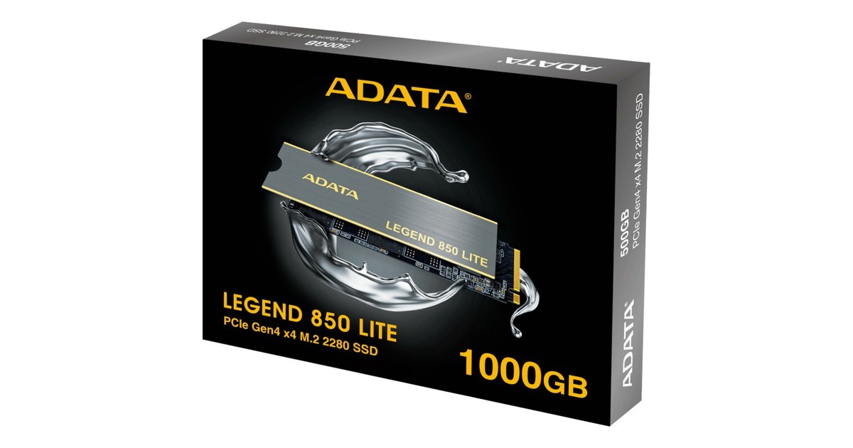 ADATA LEGEND 850 LITE 1 TB, SSD(dunkelgrau/gold, PCIe 4.0 x4, NVMe 1.4, M.2 2280)
