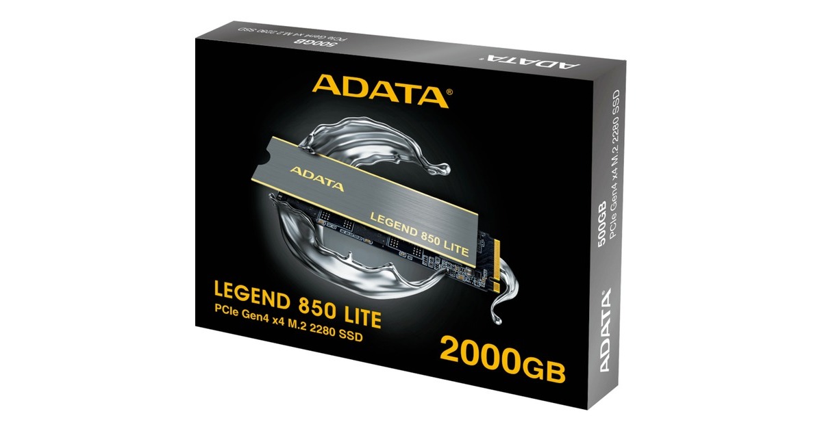 ADATA LEGEND 850 LITE 2 TB, SSD(dunkelgrau/gold, PCIe 4.0 x4, NVMe 1.4, M.2 2280)
