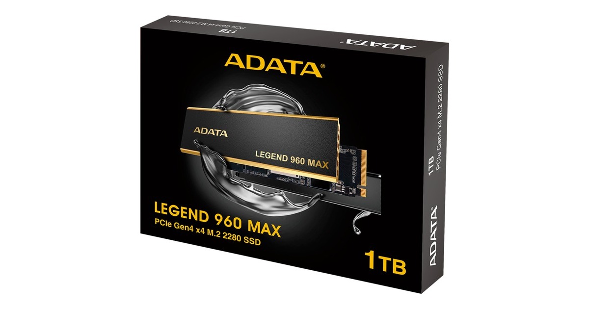 ADATA LEGEND 960 MAX 1 TB, SSD(dunkelgrau/gold, PCIe 4.0 x4, NVMe 1.4, M.2 2280)