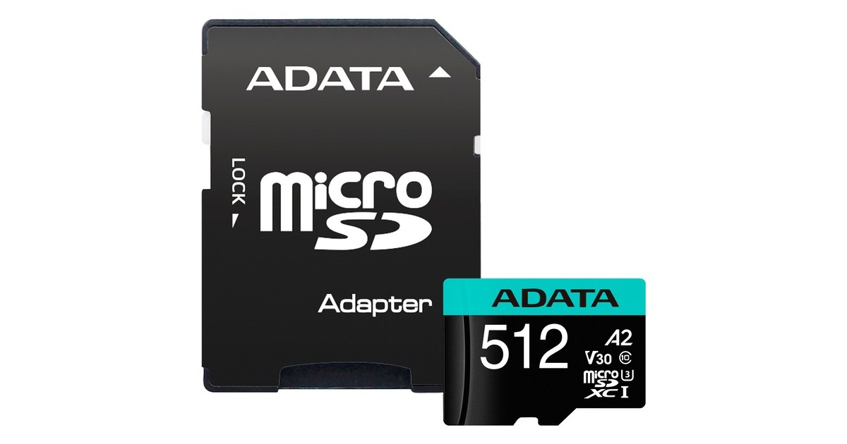ADATA Premier Pro 512 GB microSDXC, Speicherkarte(UHS-I U3, Class 10, V30, A2)