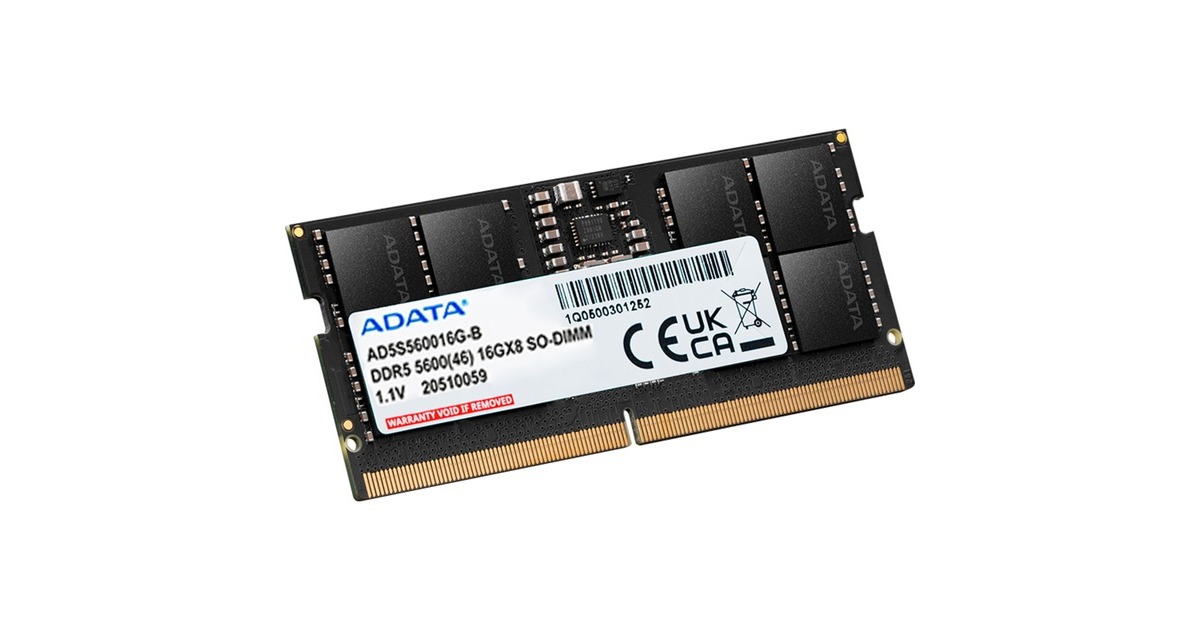 ADATA SO-DIMM 16 GB DDR5-5600, Arbeitsspeicher(schwarz, AD5S560016G-S, Premier Tray, Outlet)
