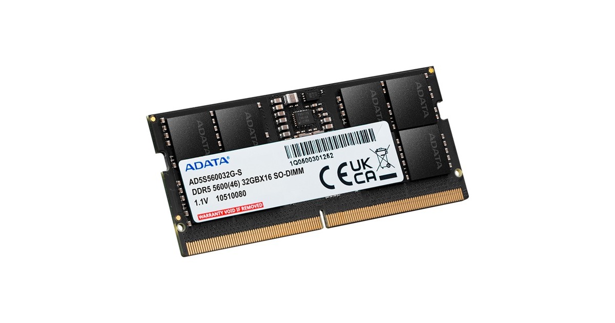 ADATA SO-DIMM 32 GB DDR5-5600, Arbeitsspeicher(schwarz, AD5S560032G-S, Premier Tray)