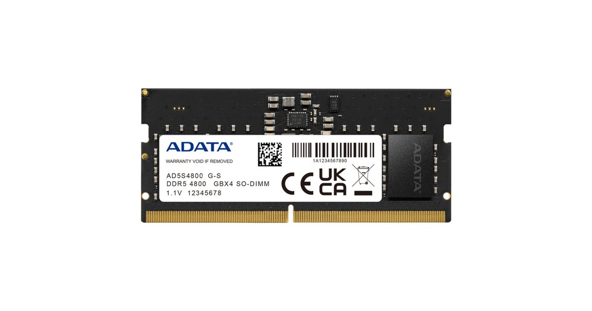 ADATA SO-DIMM 8 GB DDR5-4800, Arbeitsspeicher(schwarz, AD5S48008G-S, Premier)