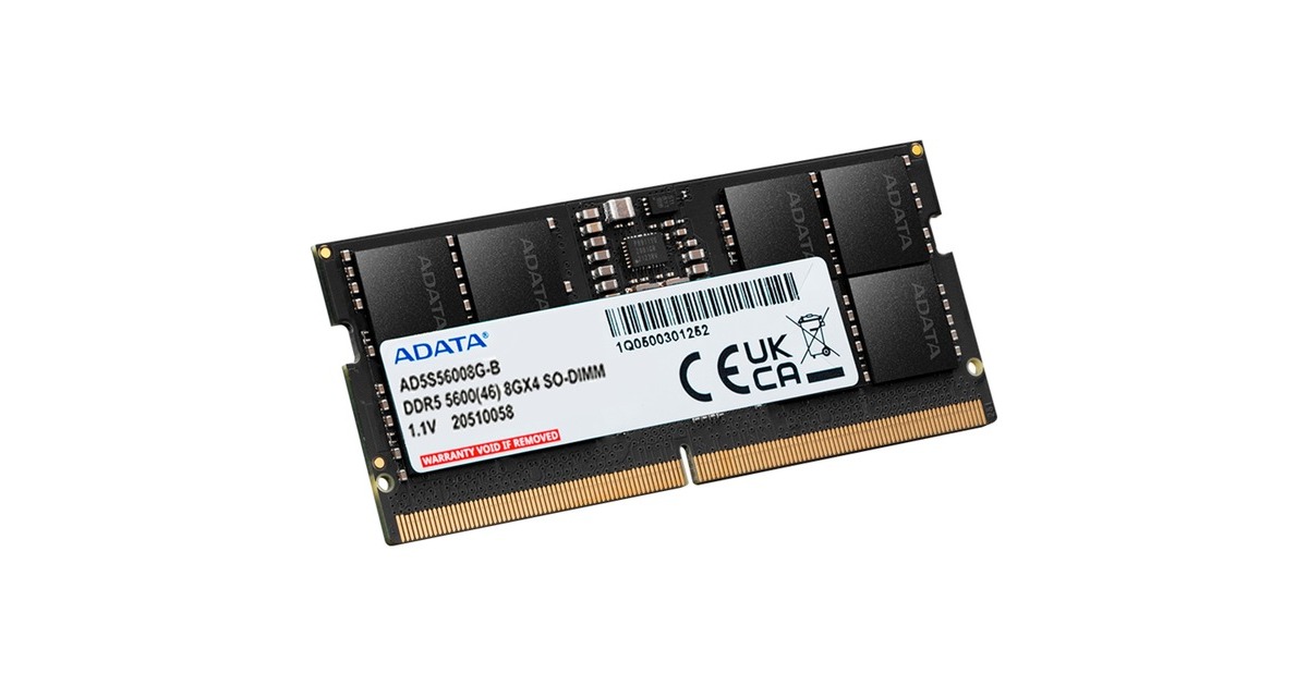 ADATA SO-DIMM 8 GB DDR5-5600, Arbeitsspeicher(schwarz, AD5S56008G-S, Premier Tray)