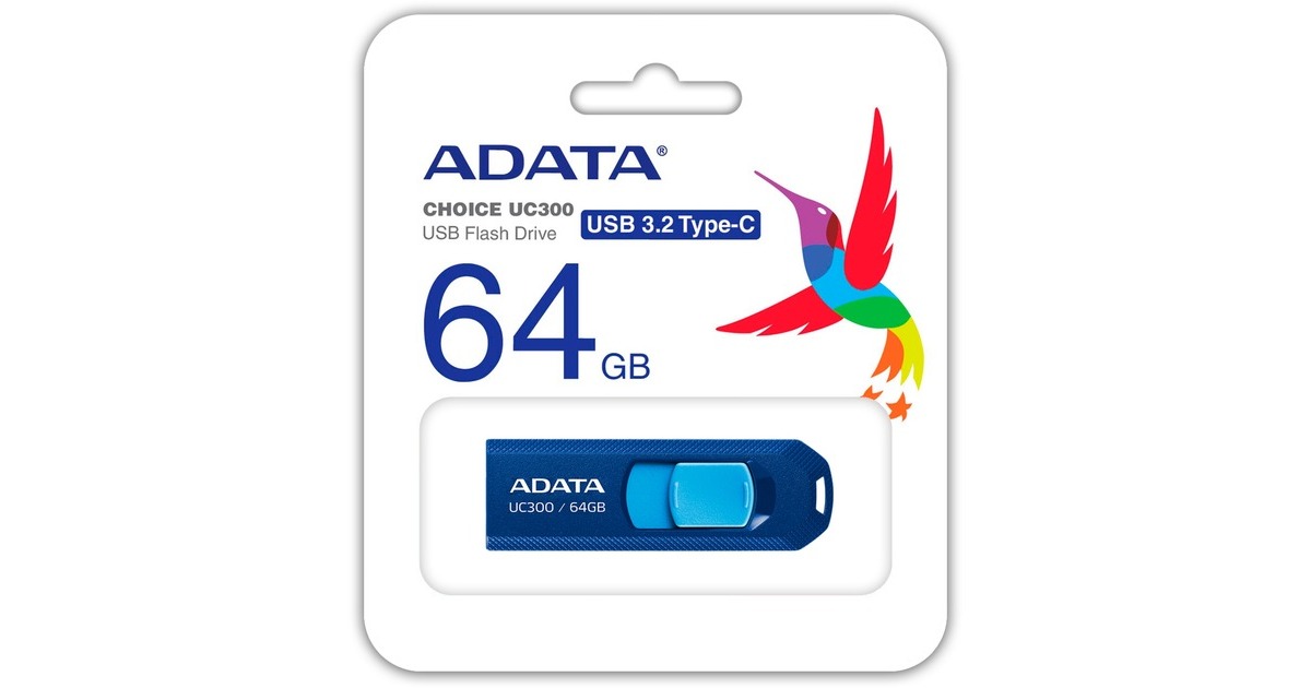 ADATA UC300 64 GB, USB-Stick(dunkelblau/hellblau, USB-C 3.2 Gen 1)