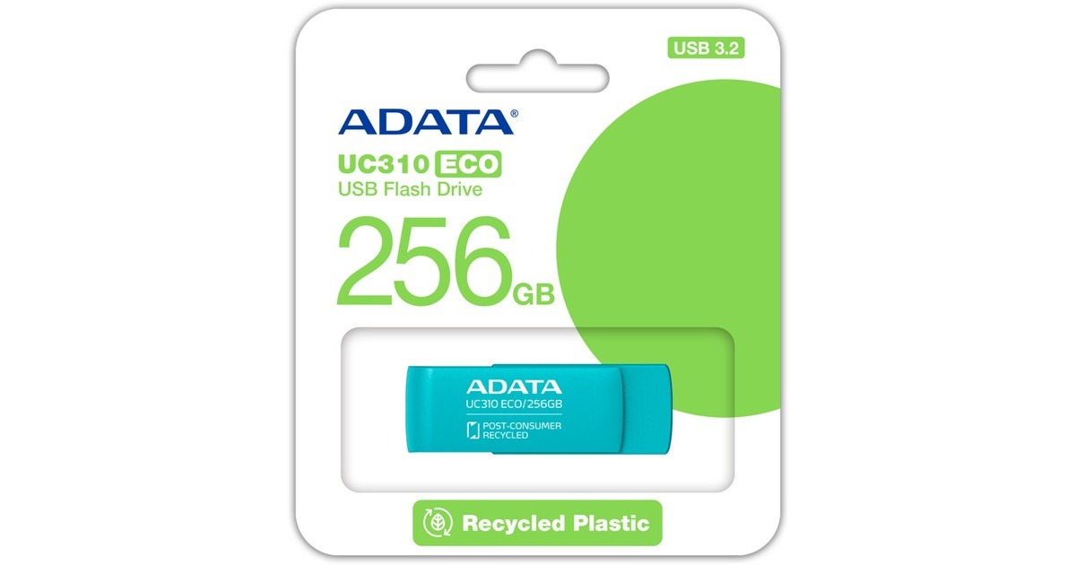 ADATA UC310 ECO 256 GB, USB-Stick(grün, USB-A 3.2 Gen 1)