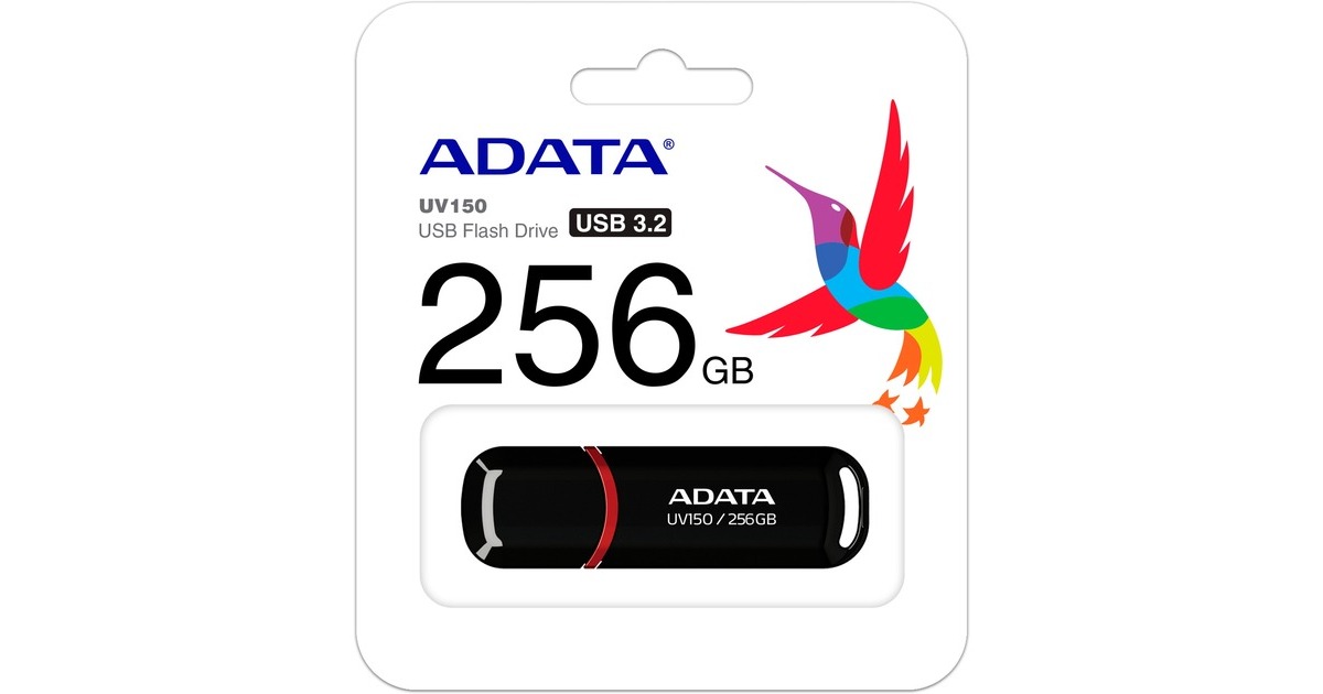 ADATA UV150 256 GB, USB-Stick(schwarz/rot, USB-A 3.2 Gen 1)