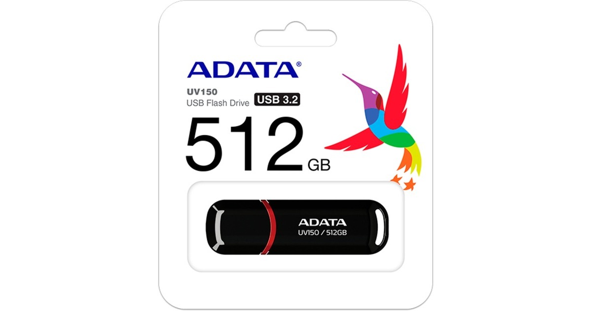 ADATA UV150 512 GB, USB-Stick(schwarz/rot, USB-A 3.2 Gen 1)
