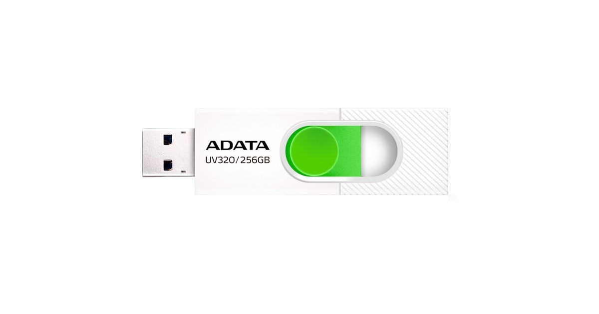ADATA UV320 256 GB, USB-Stick(weiß/grün, USB-A 3.2 Gen 1)