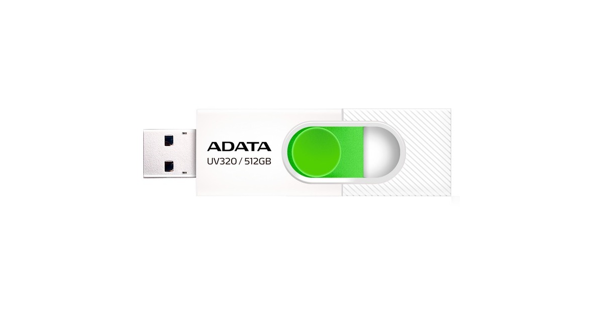 ADATA UV320 512 GB, USB-Stick(weiß/grün, USB-A 3.2 Gen 1)