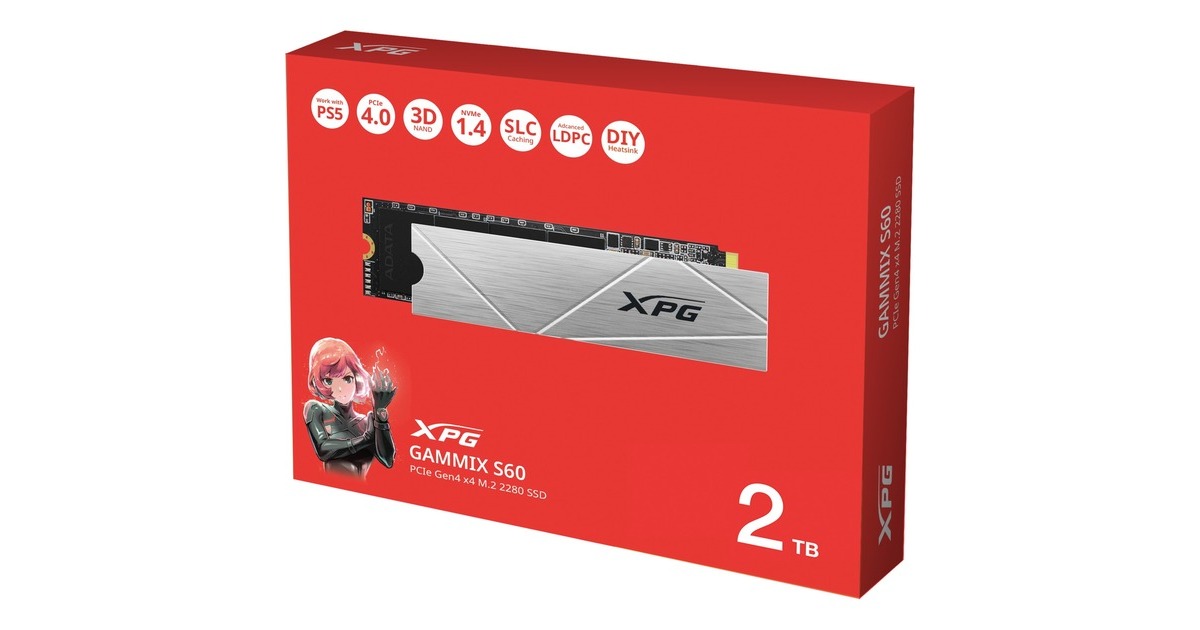 ADATA XPG GAMMIX S60 BLADE 2 TB, SSD(PCIe 4.0 x4, NVMe, M.2 2280)