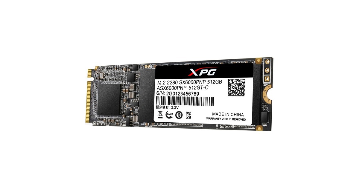 ADATA XPG SX6000 Pro 512 GB, SSD(PCIe 3.0 x4, NVMe 1.3, M.2 2280) ADATA XPG SX6000 Pro 512 GB, SSD(PCIe 3.0 x4, NVMe 1.3, M.2 2280)