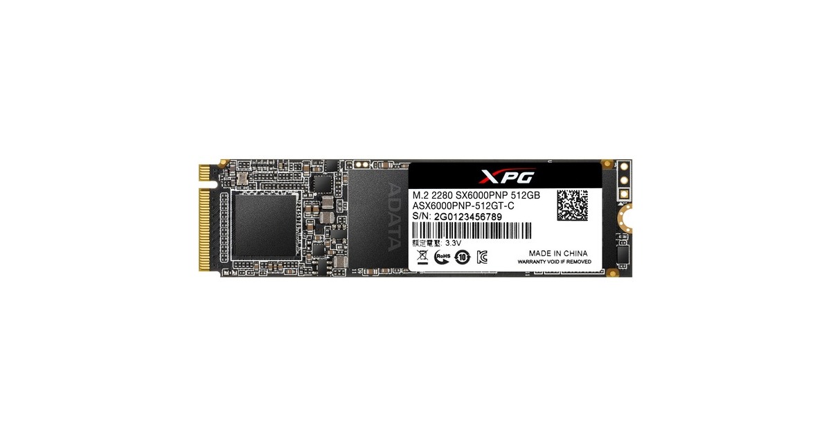 ADATA XPG SX6000 Pro 512 GB, SSD(PCIe 3.0 x4, NVMe 1.3, M.2 2280)