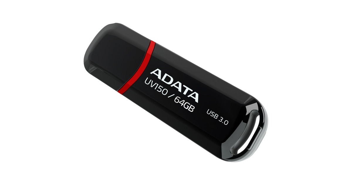 ADATADashDrive UV150 64 GB, USB-Stick(schwarz/rot, USB-A 3.2 Gen 1)