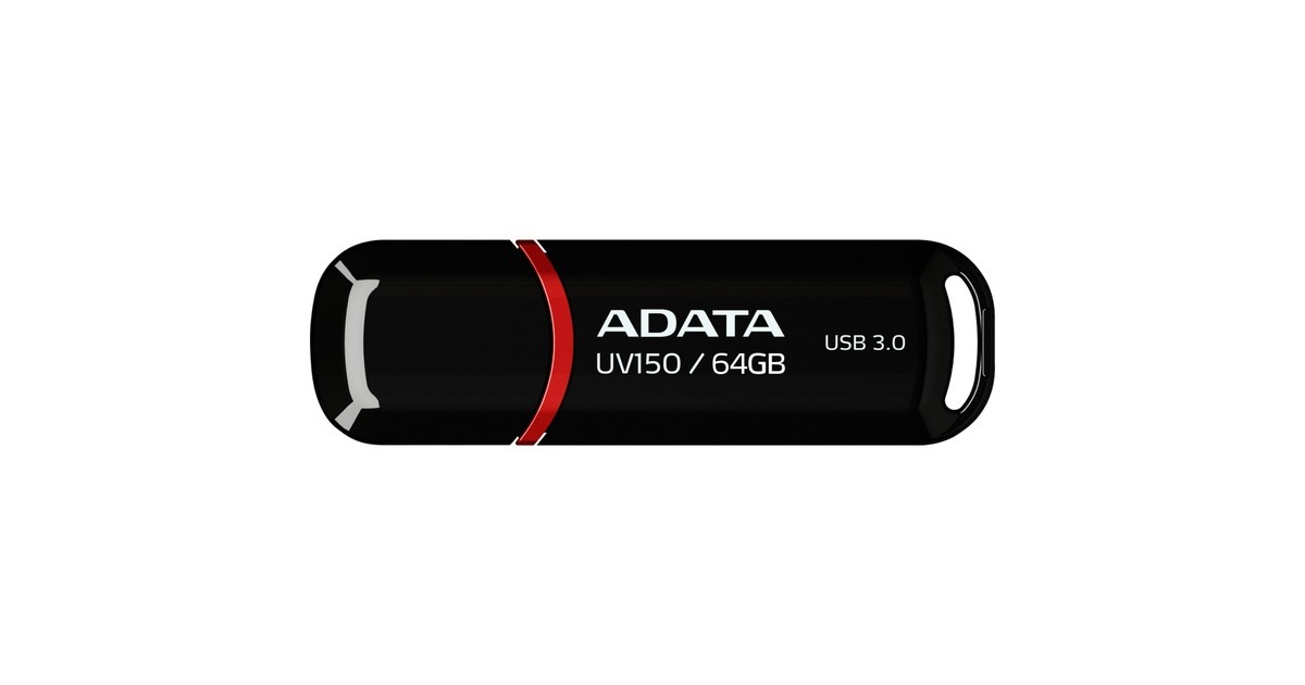 ADATADashDrive UV150 64 GB, USB-Stick(schwarz/rot, USB-A 3.2 Gen 1)