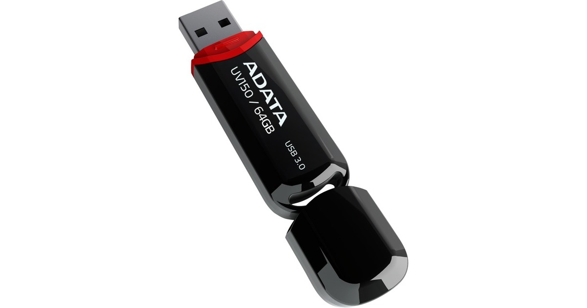 ADATADashDrive UV150 64 GB, USB-Stick(schwarz/rot, USB-A 3.2 Gen 1)