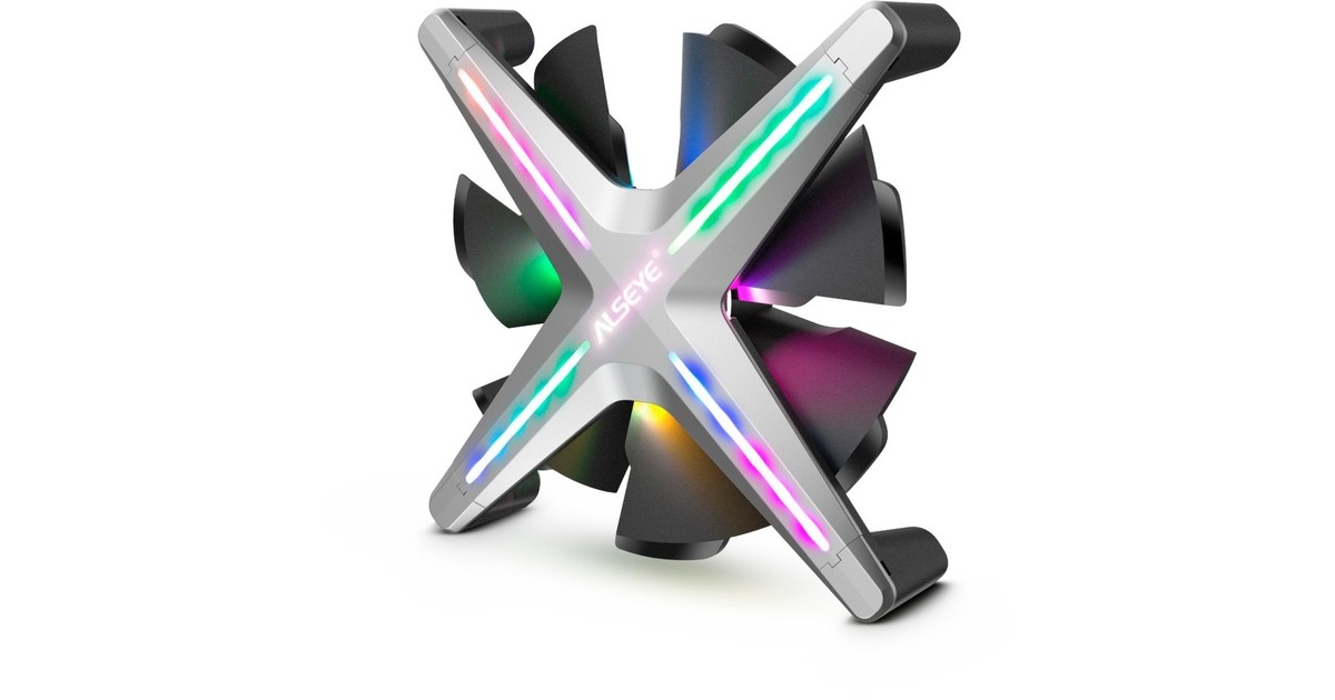 ALSEYE X12 Kit 120x120x30 mm, Gehäuselüfter(grau, 3er Pack, Steuerungseinheit, Fernbedienung)