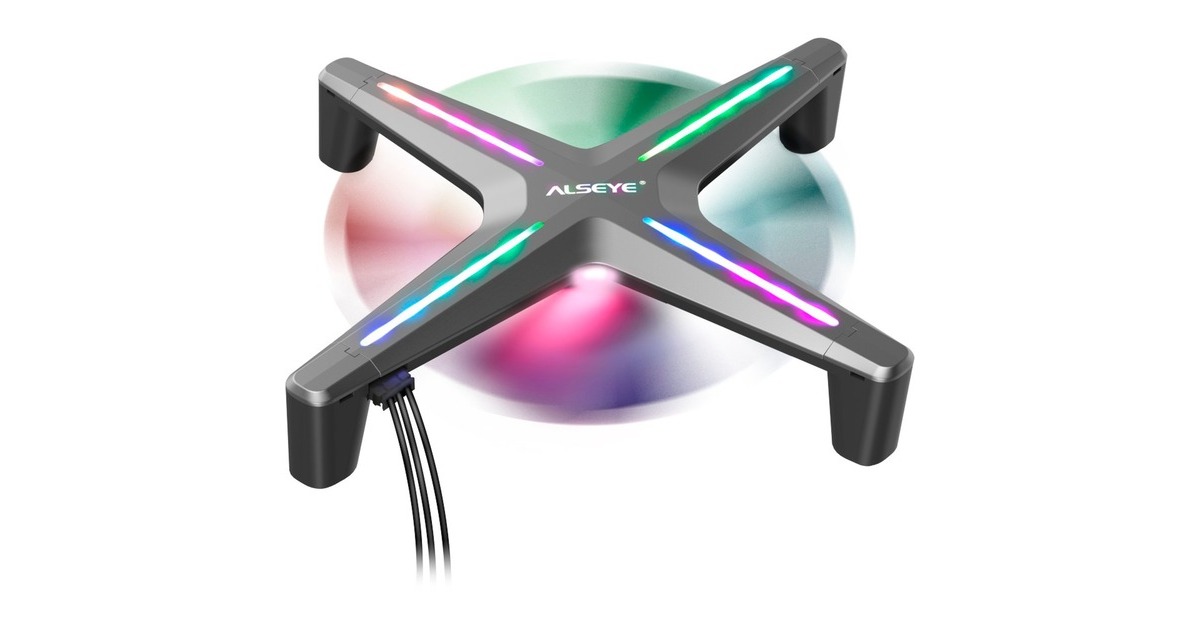 ALSEYE X12 Kit 120x120x30 mm, Gehäuselüfter(grau, 3er Pack, Steuerungseinheit, Fernbedienung)