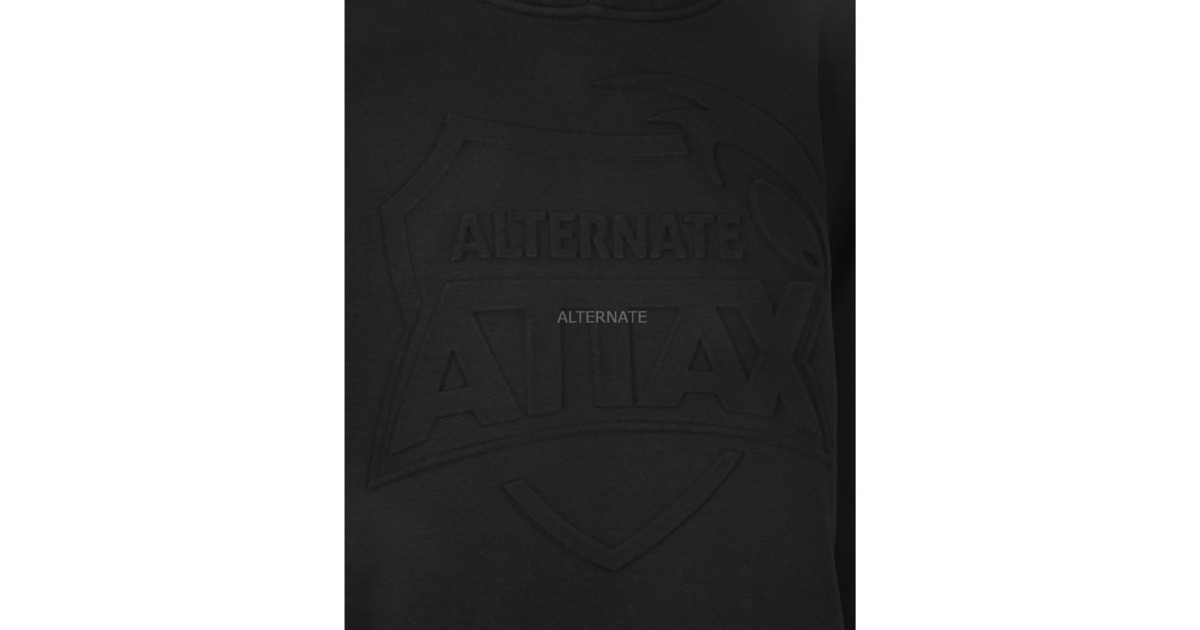 ALTERNATE ATTAX Hoodie (Logo geprägt) S, Pullover(schwarz)