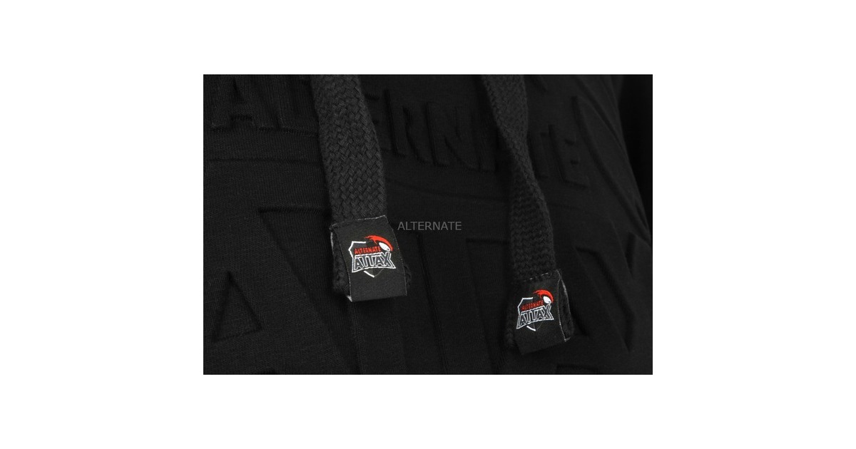 ALTERNATE ATTAX Hoodie (Logo geprägt) XL, Pullover(schwarz)