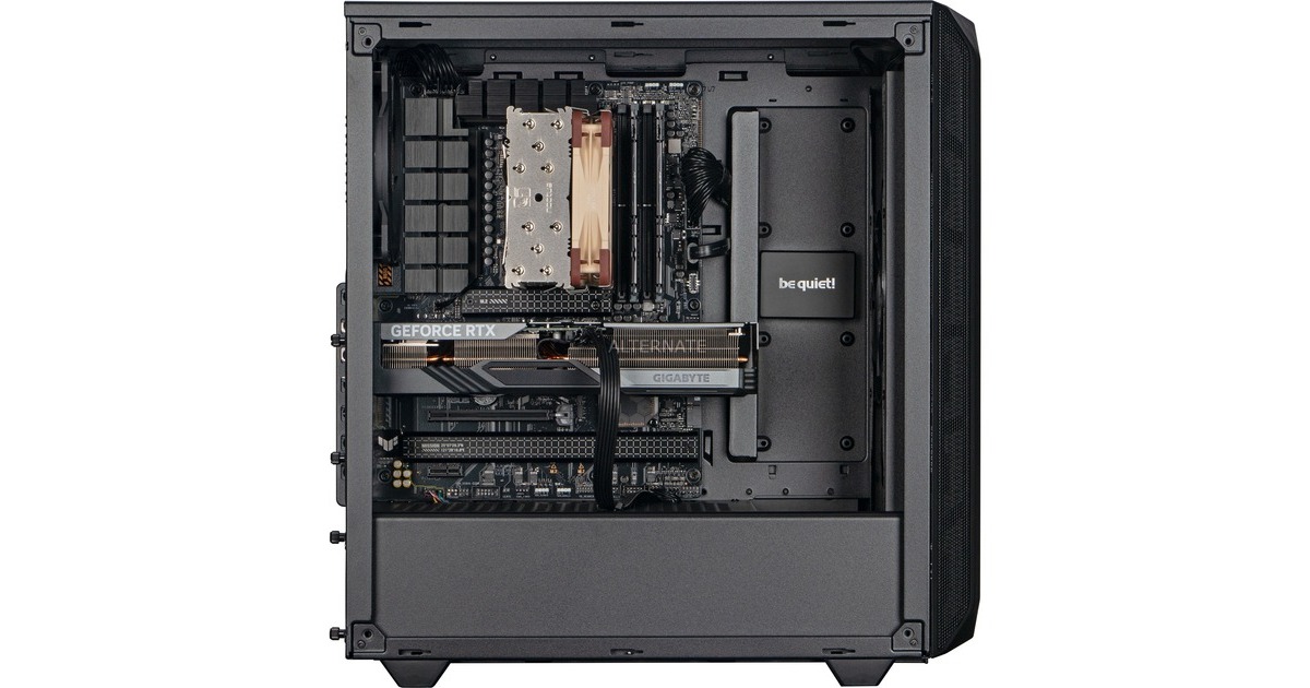 ALTERNATE Gaming-PC Silent Edition • RTX 4060 Ti • AMD Ryzen™ 5 7500F • 16 GB RAM(schwarz/transparent, Windows 11 Home 64-Bit)