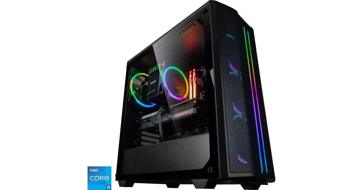 ALTERNATE Gaming-PC Window Edition • RTX 4060 Ti • Intel® Core™ i5-13400F • 16 GB RAM(schwarz/transparent, Windows 11 Home 64-Bit)