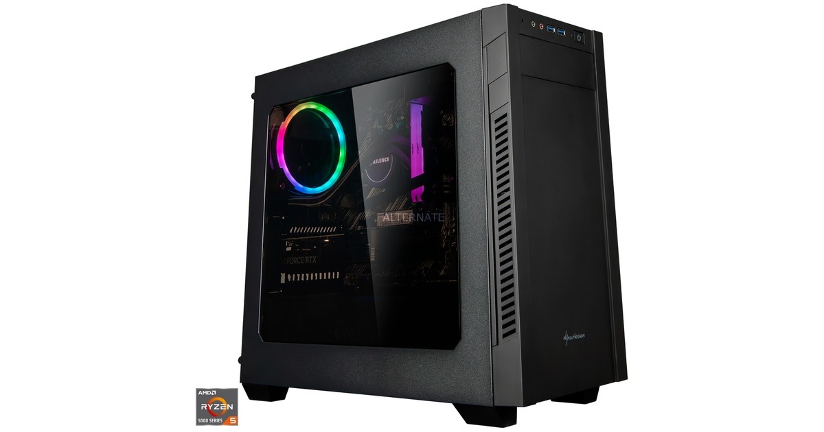ALTERNATE Gaming-PC • RTX 4060 • AMD Ryzen™ 5 5600 • 16 GB RAM(schwarz/transparent, Windows 11 Home 64-Bit) ALTERNATE Gaming-PC • RTX 4060 • AMD Ryzen™ 5 5600 • 16 GB RAM(schwarz/transparent, Windows 11 Home 64-Bit)