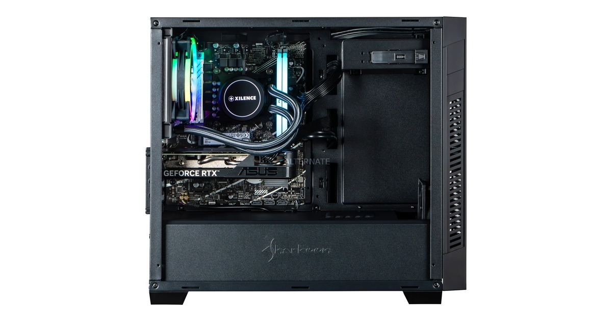 ALTERNATE Gaming-PC • RTX 4060 • Intel® Core™ i5-12400F • 16 GB RAM(schwarz/transparent, Windows 11 Home 64-Bit)