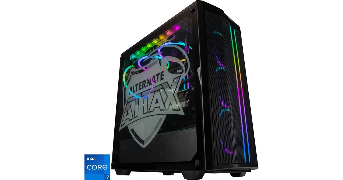 ALTERNATE aTTaX Diamond Gaming-PC • RTX 4070 • Intel® Core™ i7-14700KF • 32 GB RAM(schwarz/transparent, Windows 11 Home 64-Bit)