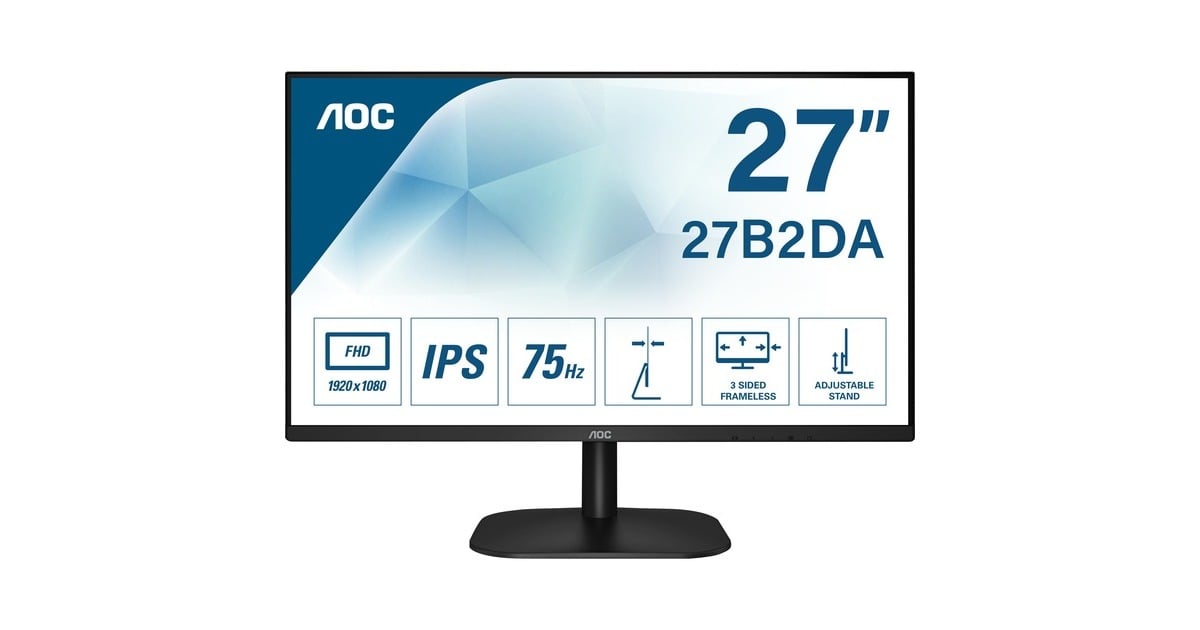 AOC 27B2DA, LED-Monitor(69 cm (27 Zoll), schwarz, FullHD, Adaptive-Sync, 75 Hz) AOC 27B2DA, LED-Monitor(69 cm (27 Zoll), schwarz, FullHD, Adaptive-Sync, 75 Hz)