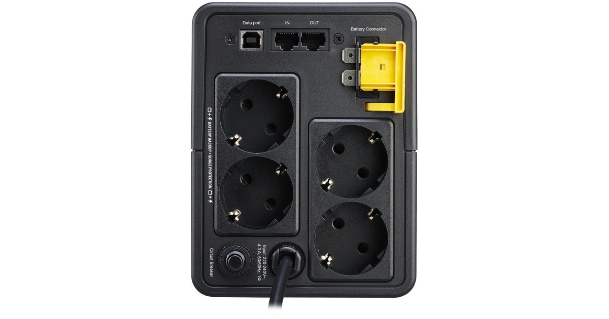 APC Back-UPS 950VA, 230V, AVR, Schutzkontakt Sockets, USV(schwarz, 950VA)