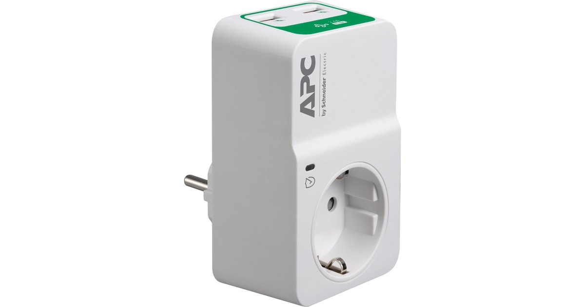 APC Überspannungsschutz Essential SurgeArrest PM1WU2-GR(weiß, 2x USB-A, mit Netzfilter)