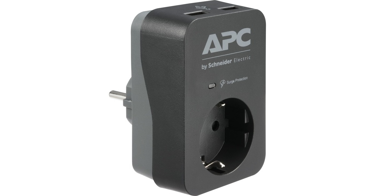APC Überspannungsschutz Essential SurgeArrest PME1WU2B-GR(anthrazit/grau, 2x USB-A, mit Netzfilter)