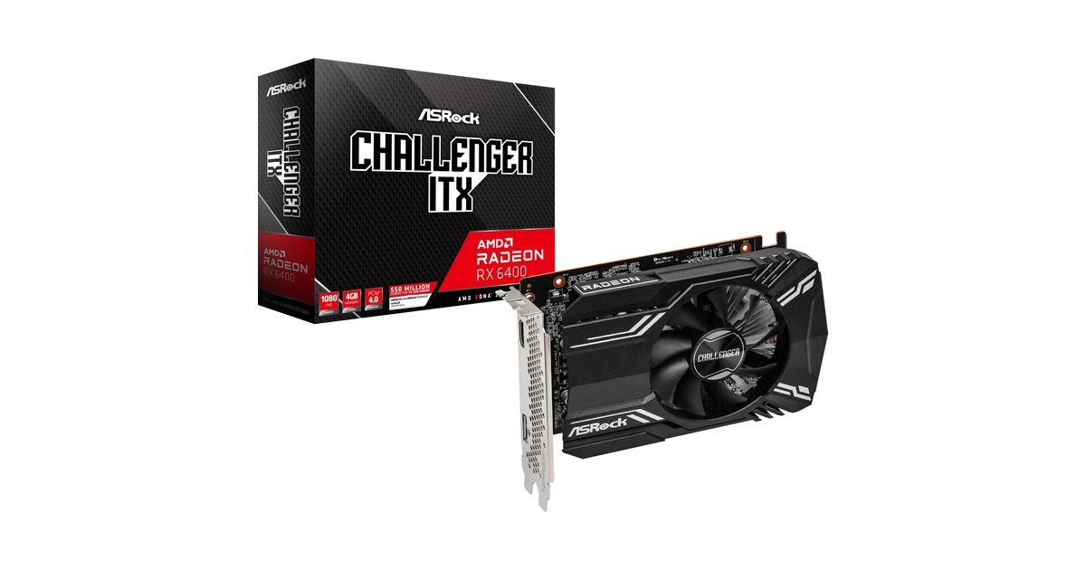 ASRock Radeon RX 6400 Challenger ITX, Grafikkarte(RDNA 2, GDDR6, 1x DisplayPort, 1x HDMI) ASRock Radeon RX 6400 Challenger ITX, Grafikkarte(RDNA 2, GDDR6, 1x DisplayPort, 1x HDMI)